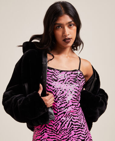 Robe courte avec sequins rose - Pimkie
