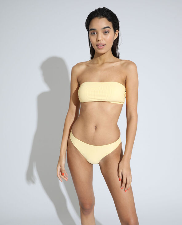 Haut de maillot de bain bandeau côtelé jaune - Pimkie