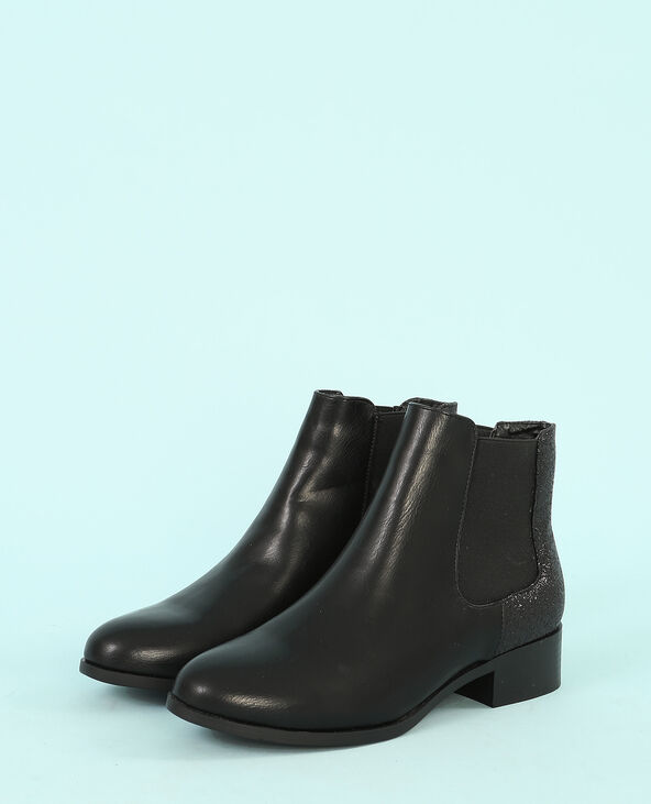 Boots chelsea glitter noir - Pimkie