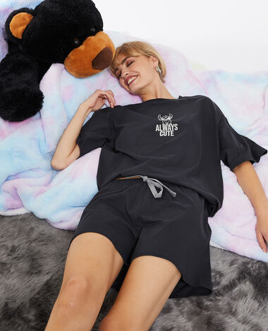 T-shirt oversize Stitch gris foncé - Pimkie