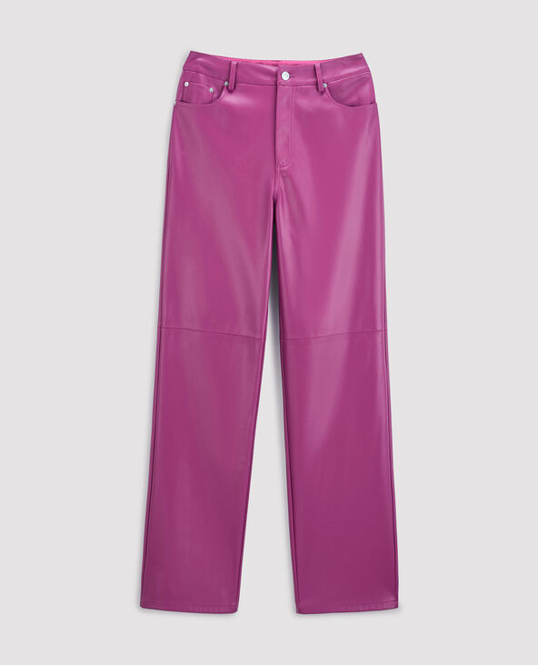 Pantalon droit en simili cuir violet - Pimkie