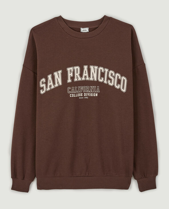 Sweat col rond marron - Pimkie