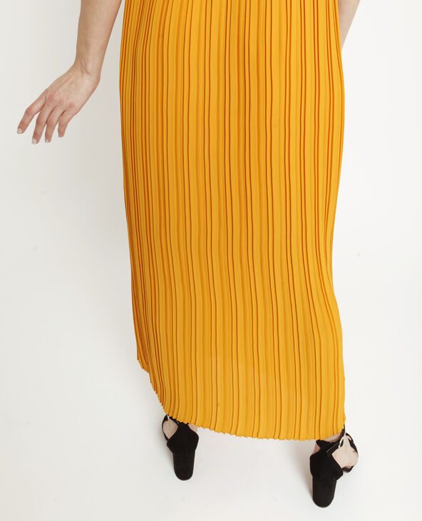 Robe longue plissée jaune ocre - Pimkie