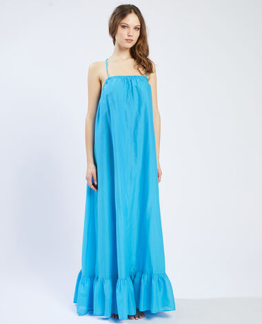 Robe longue à volants bleu - Pimkie