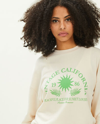 Sweat col rond beige - Pimkie
