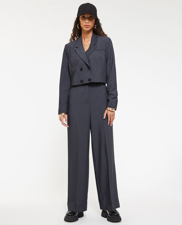 Veste cropped double boutonnage gris foncé - Pimkie