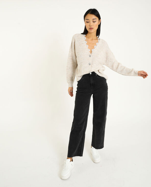 Gilet col en dentelle blanc - Pimkie