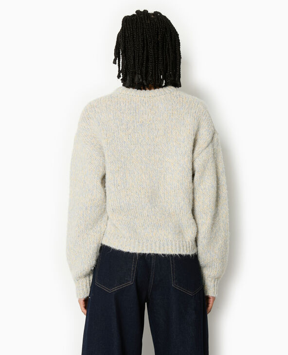 Pull col rond en grosse maille bleu clair - Pimkie