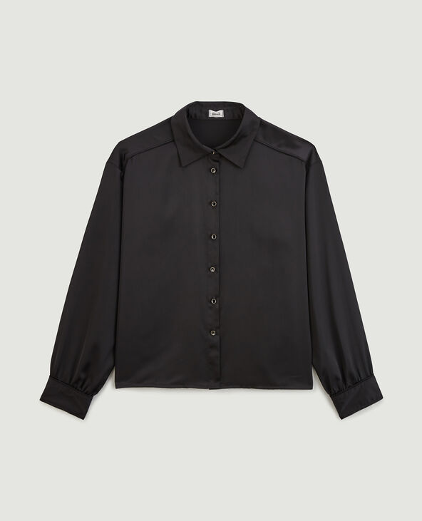 Chemise en tissu satiné noir - Pimkie
