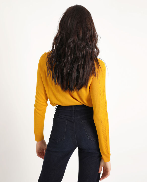 Pull fin à col V orange - Pimkie