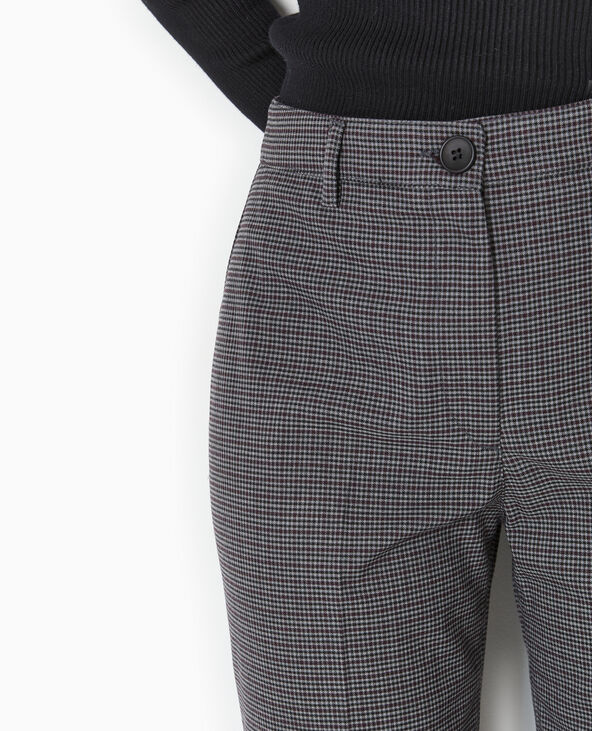 Pantalon droit city motif pied-de-poule gris - Pimkie
