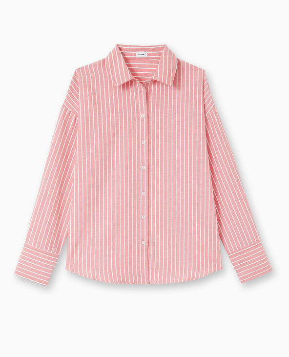 Chemise rayée ample et droite rouge - Pimkie
