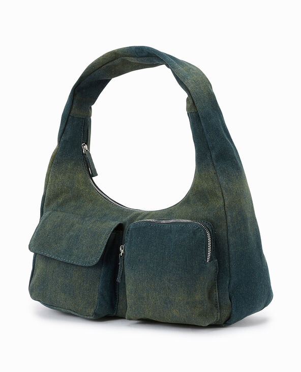 Sac porté épaule en jean effet dirty bleu - Pimkie