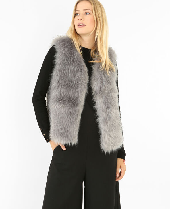 gilet sans manche en fourrure pour femme