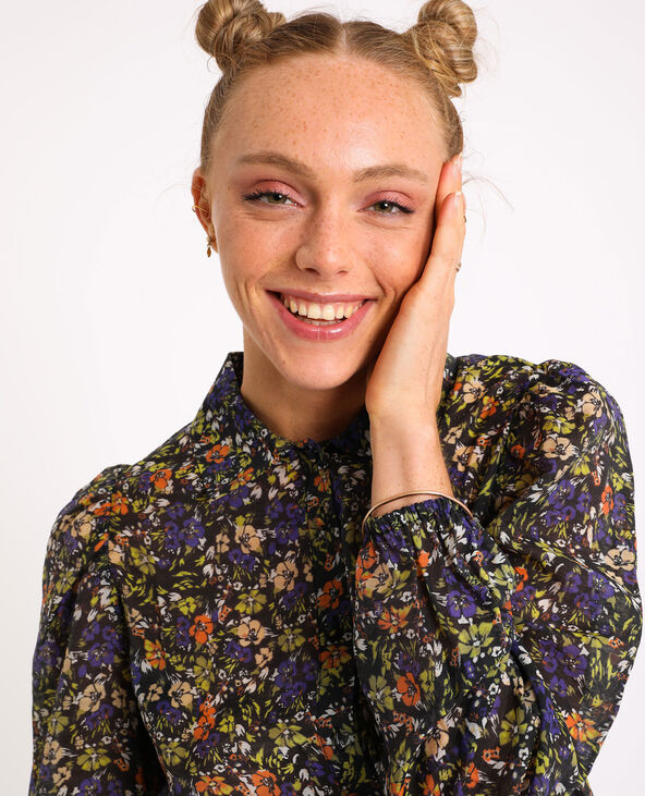 Chemise à fleurs noir - Pimkie