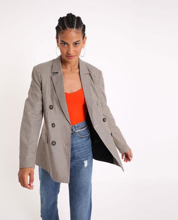 Blazer oversized imprimé beige - Pimkie