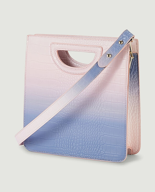 Sac rigide effet croco rose clair - Pimkie