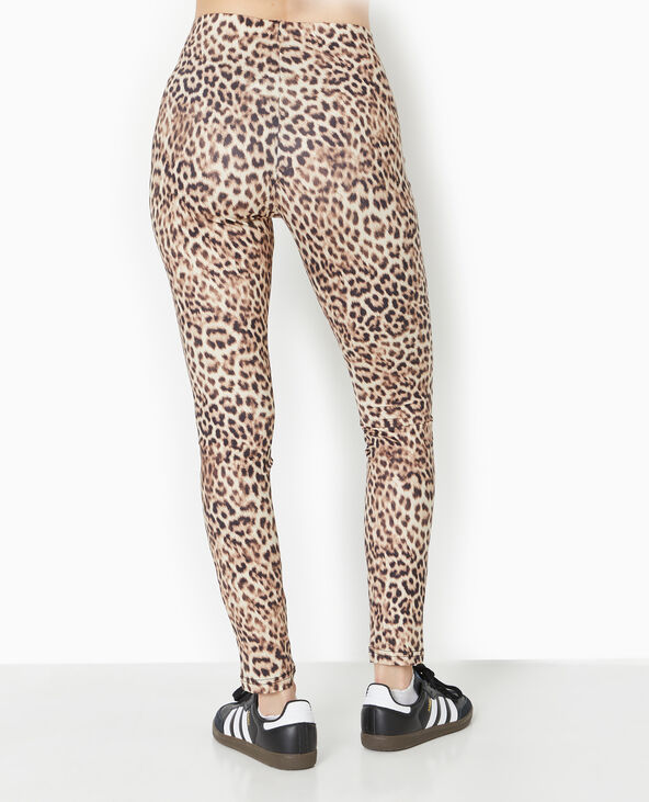 Legging en maille extensible motif leopard