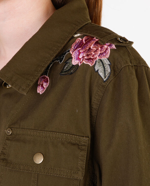 Veste army brodée marron - Pimkie