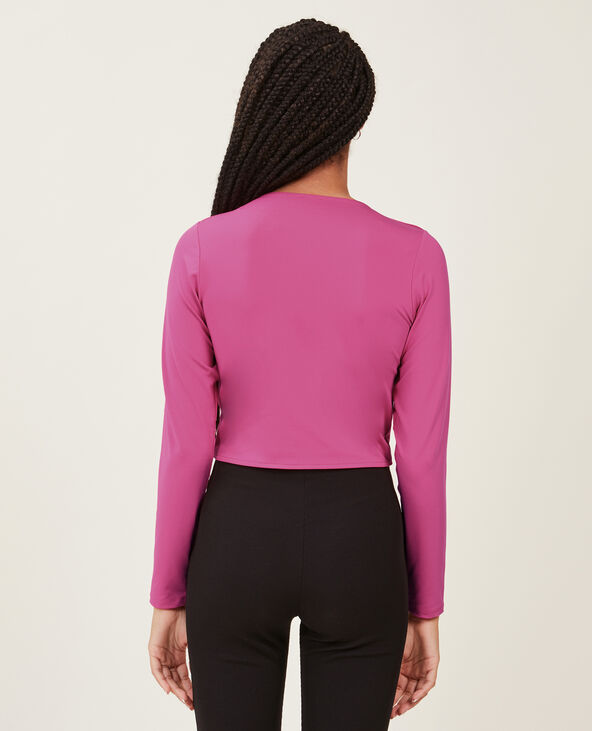 Top court avec laçage central rose fuchsia - Pimkie