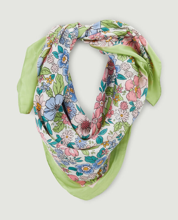 Foulard motif fleuri vert kaki - Pimkie