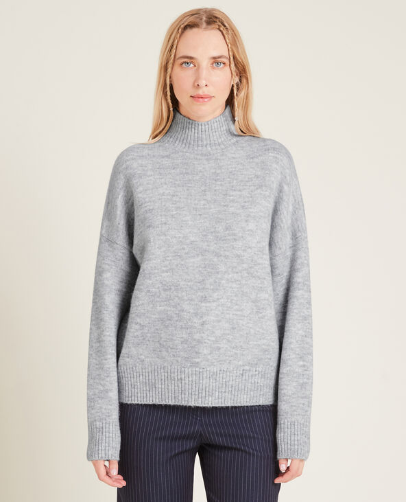 Pull col montant gris chiné - Pimkie