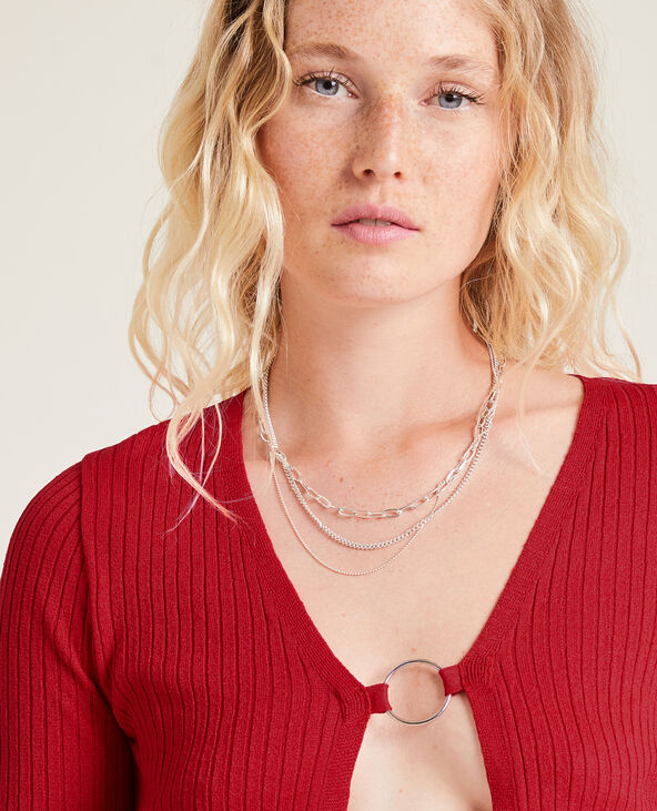 Gilet court avec anneau rouge - Pimkie