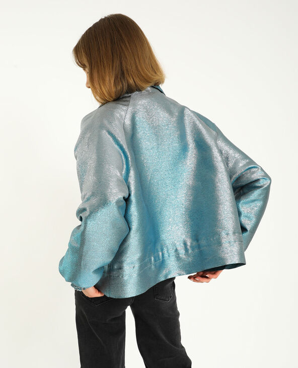 Veste métallisée bleu turquoise - Pimkie