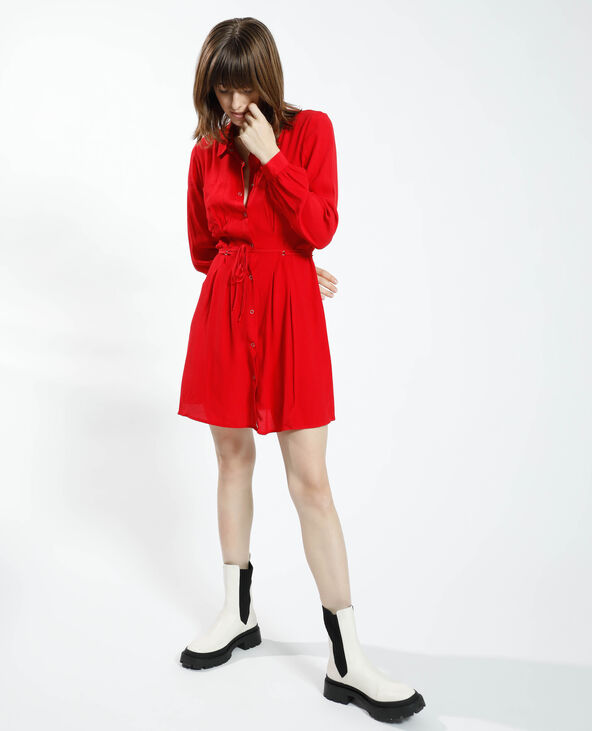 Robe chemise à nouer rouge - Pimkie