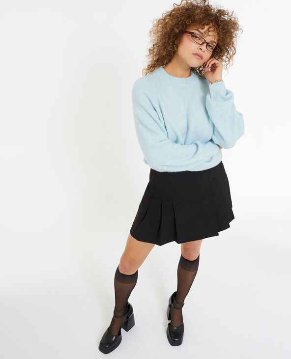 Pull col rond avec laine bleu clair - Pimkie