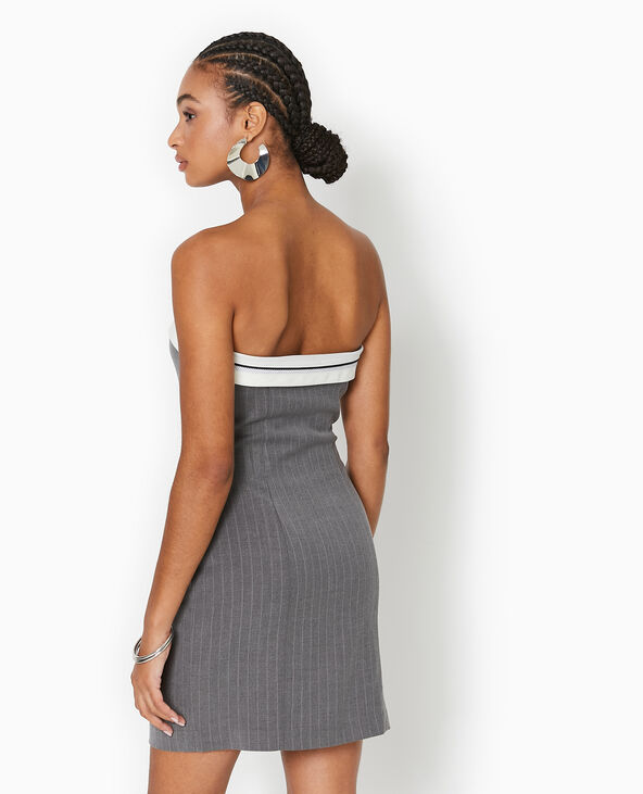 Robe courte bustier avec détail tailoring gris foncé - Pimkie