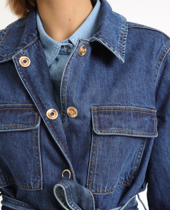 Veste longue en jean bleu - Pimkie