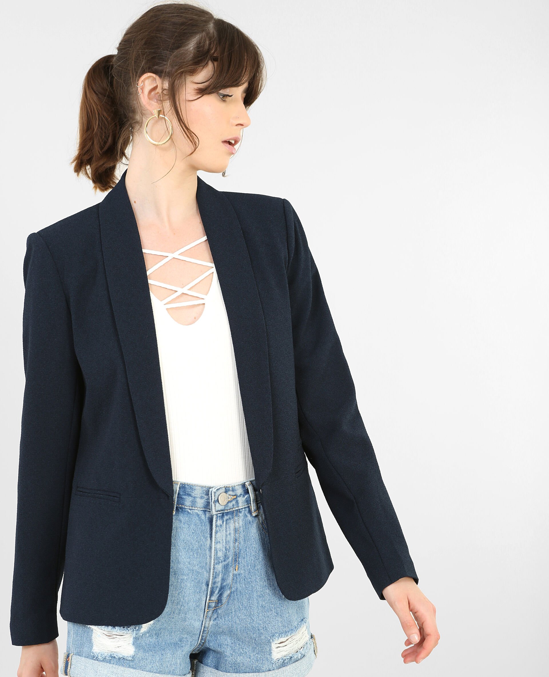 Veste blazer bleu marine - 323144635A06 | Pimkie