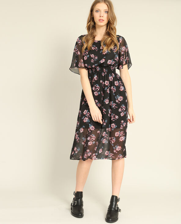 Robe à fleurs noir - Pimkie