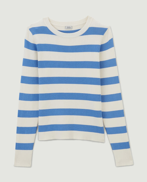 Pull moulant col rond bleu - Pimkie
