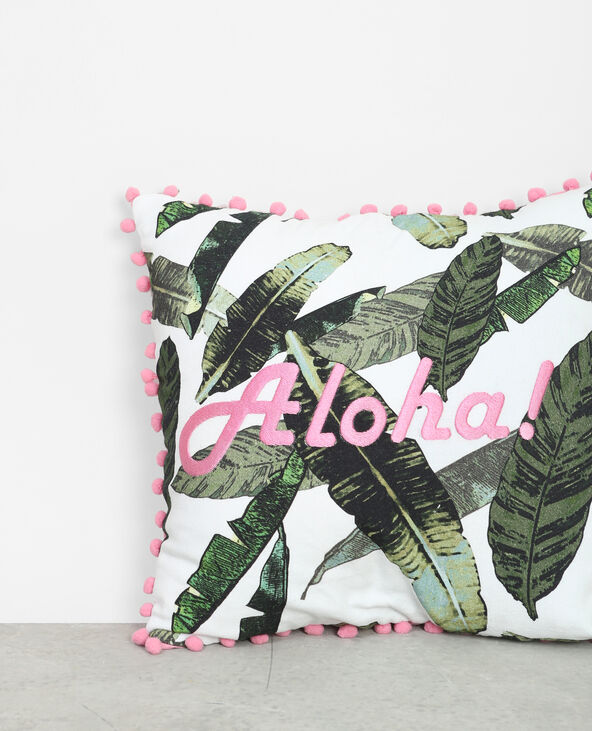 Housse de coussin brodée "Aloha" rose - Pimkie