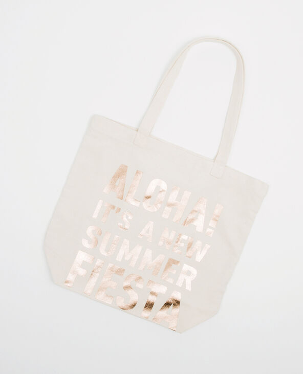 Tote bag à message blanc - Pimkie