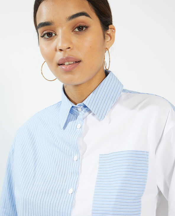 Chemise bicolore rayée blanc - Pimkie