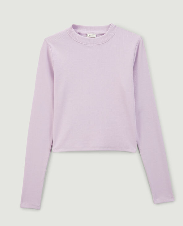 Sous-pull cropped côtelé lilas - Pimkie