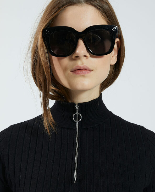 Robe pull côtelée noir - Pimkie
