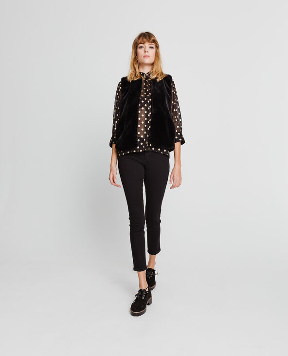 Veste en fausse fourrure noir - Pimkie