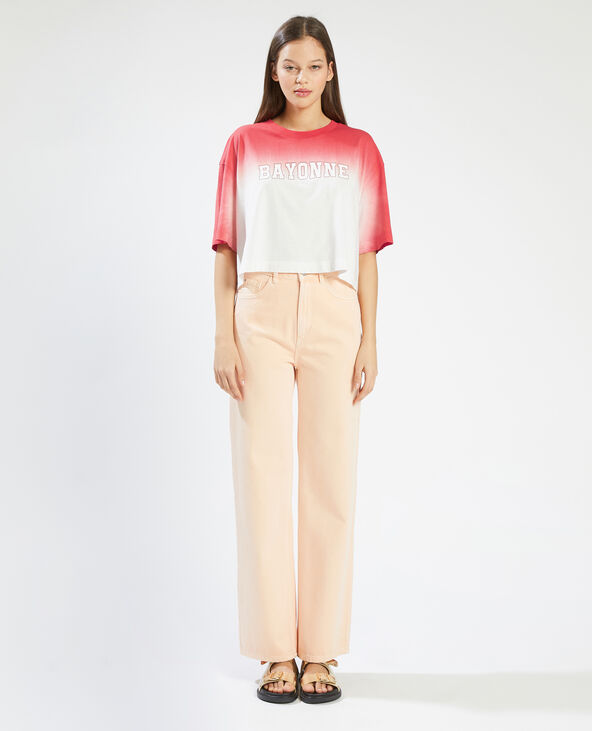 T-shirt cropped dégradé rouge - Pimkie