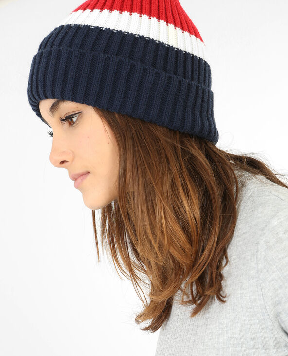 Bonnet tricolore noir - Pimkie