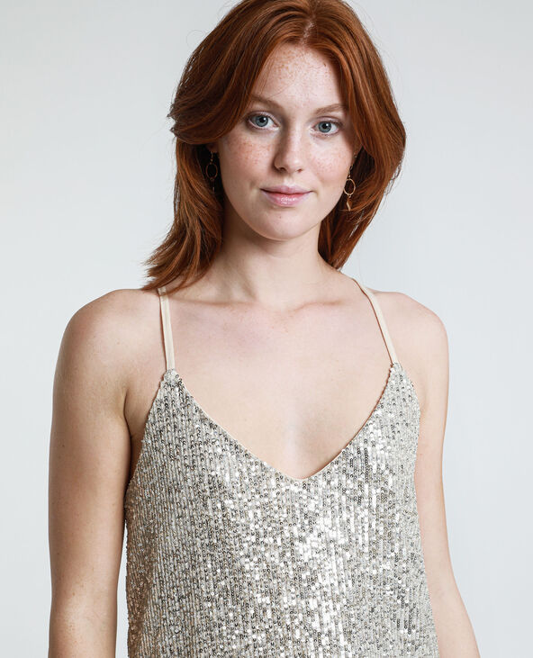 Top à sequins beige - Pimkie