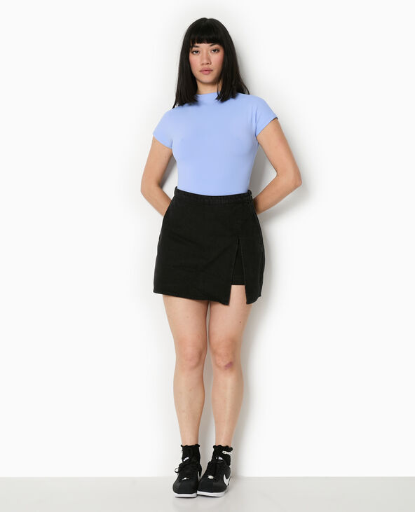 Body manches courtes col montant bleu clair - Pimkie