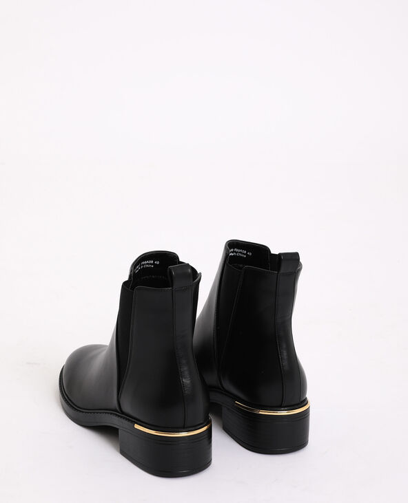 Bottines en simili cuir noir - Pimkie