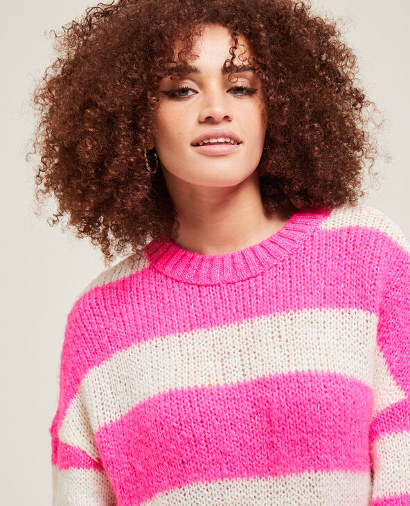 Pull col rond rose fuchsia - Pimkie