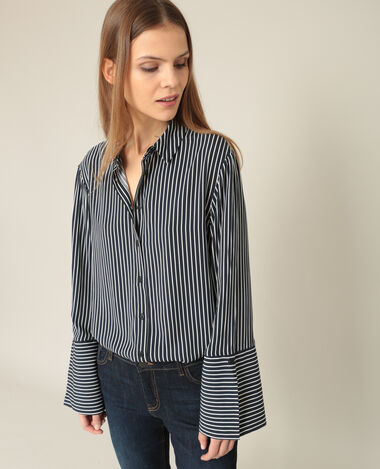 Chemise à rayures bleu marine - Pimkie