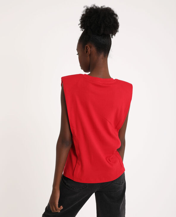 T-shirt à épaulettes rouge - Pimkie