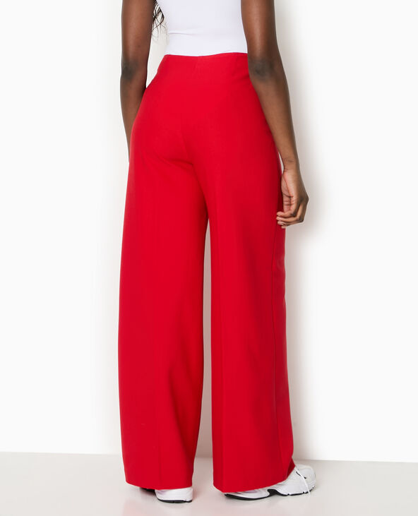 Pantalon large avec pinces rouge - Pimkie